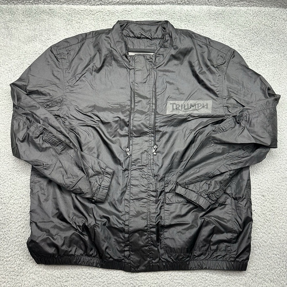 Triumph Motorcycles XXXL Black Cycle Jacket Waterproof Nylon Zip Out Lining